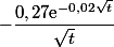 -\dfrac{0,27\text{e}^{-0,02\sqrt{t}}}{\sqrt{t}}